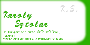 karoly sztolar business card